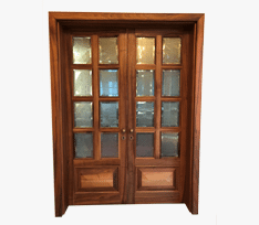 Zimmerflügeltür aus Holz mit Fenstern